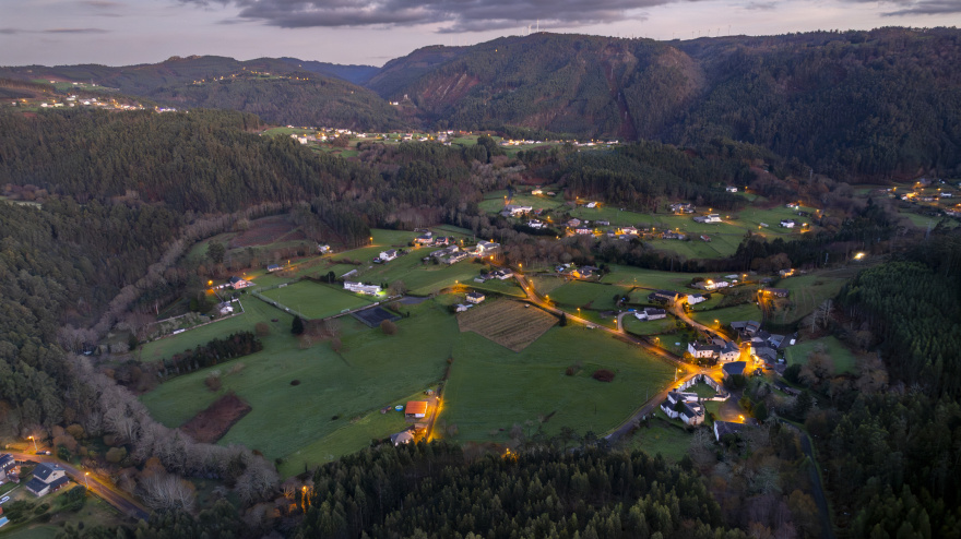 Foto aérea de varios lugares de San Sadurniño