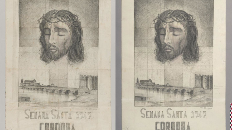 El boceto original del cartel anunciador de la Semana Santa de Córdoba de 1949