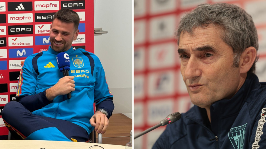 Unai Simón y Ernesto Valverde