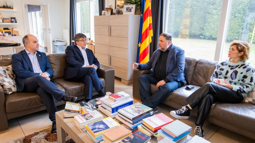 Puigdemont, Junqueras, Turull reunidos en Waterloo. Foto archivo