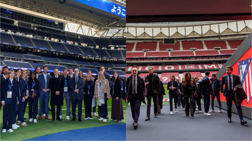 La delegación de FIFA visita el Bernabéu y el Metropolitano, sedes del Mundial 2030