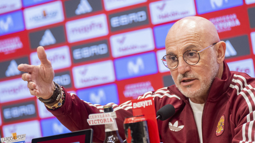 Luis de la Fuente, durante la rueda de prensa previa al amistoso contra Serbia