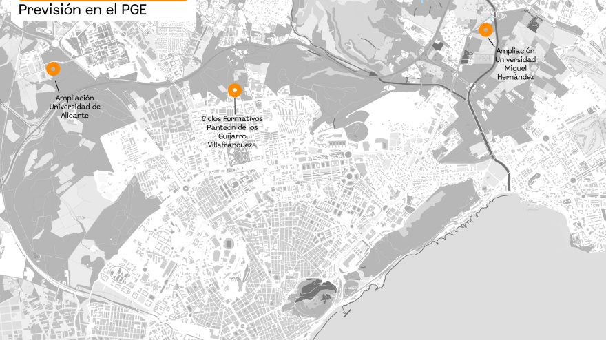 Alicante reserva suelo para ungran centro de ciclos formativos en el entorno del Panteón de los Guijarro