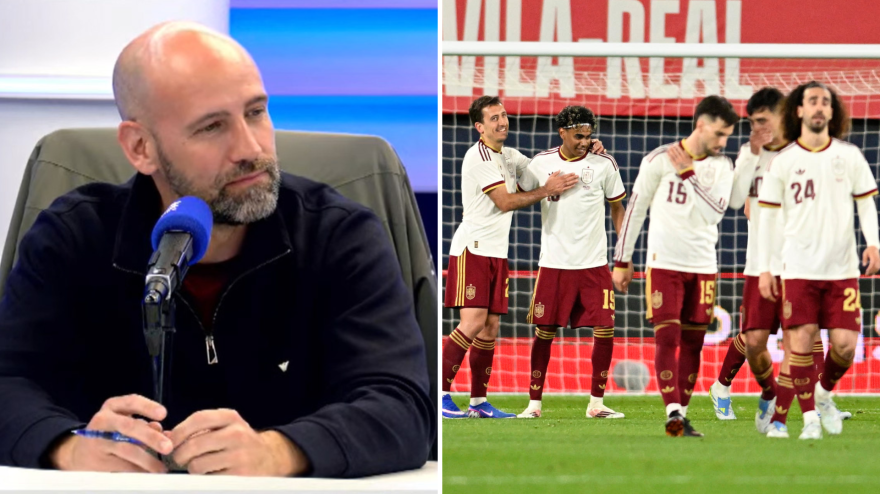 Gonzalo Miró y los jugadores de la selección española