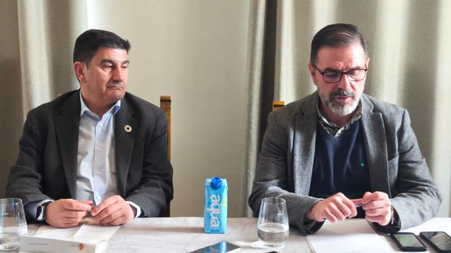 Pedro Blanco con Ángel Mato este lunes en el Parador de Turismo de Ferrol