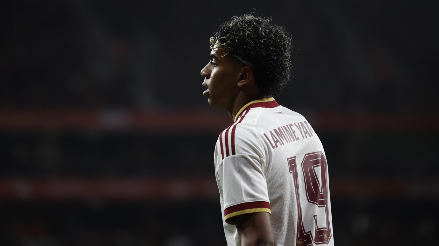 Lamine Yamal, durante el España - Egipto