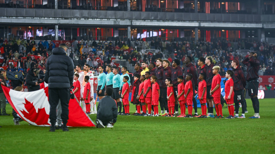Imagen de la selección de Canadá durante el amistoso ante Túnez