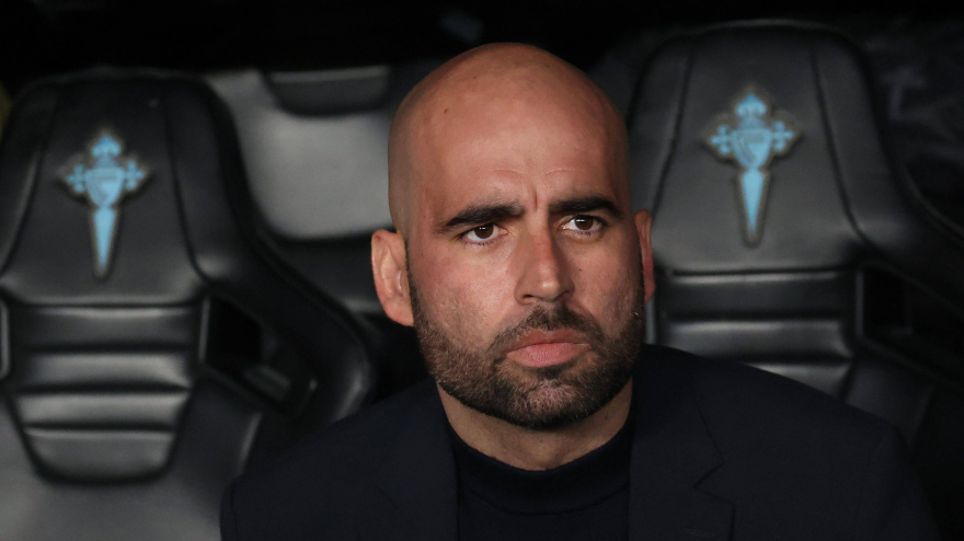 Claudio Giráldez durante el Celta - Lyon de la Europa League