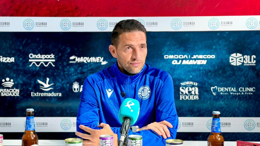 David Rocha, en la previa del partido en Yecla