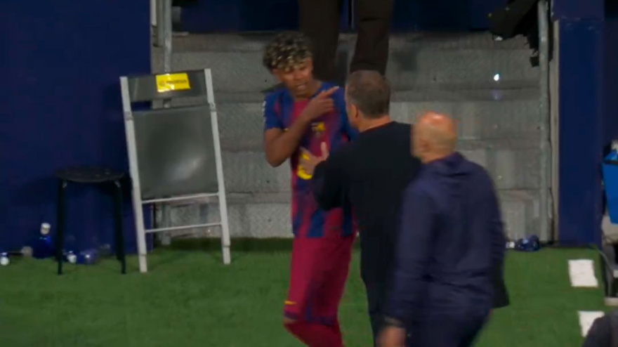 Lamine Yamal se marchó enfadado tras el Atlético-Barcelona