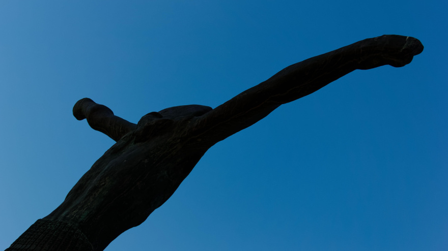 Estatua de Cristo resucitado en Medjugorje, Bosnia Herzegovina.
