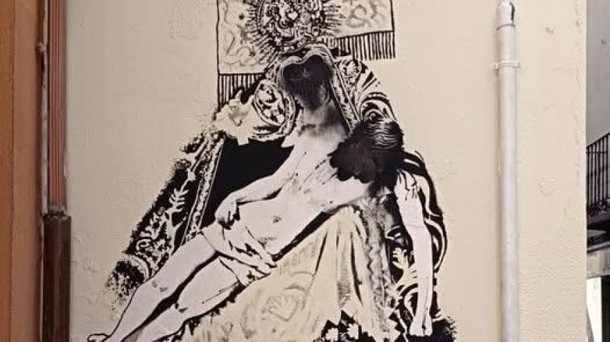 Mural vandalizado en Zamora