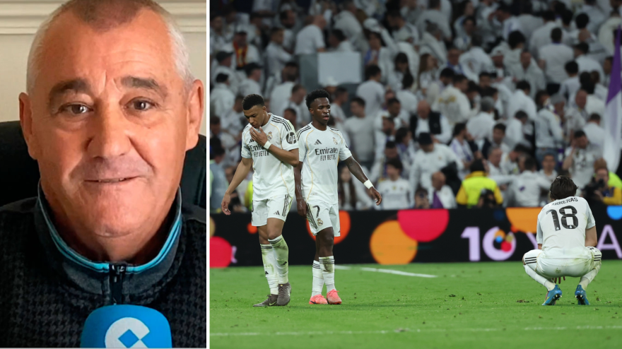 Poli Rincón y los jugadores del Real Madrid