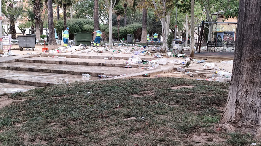 Jardín de la Constitución esta mañana