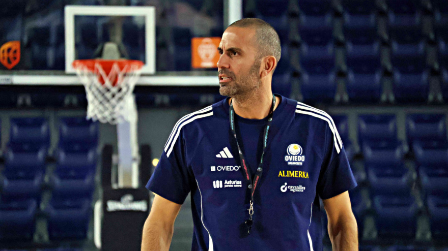 Javi Rodríguez, durante un entrenamiento del OCB