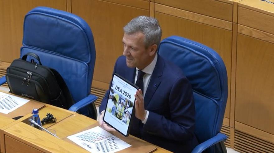 Alfonso Rueda en el Parlamento de Galicia