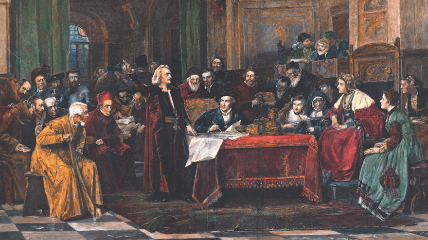 Cristobal Colón en la corte del Rey Fernando el Católico