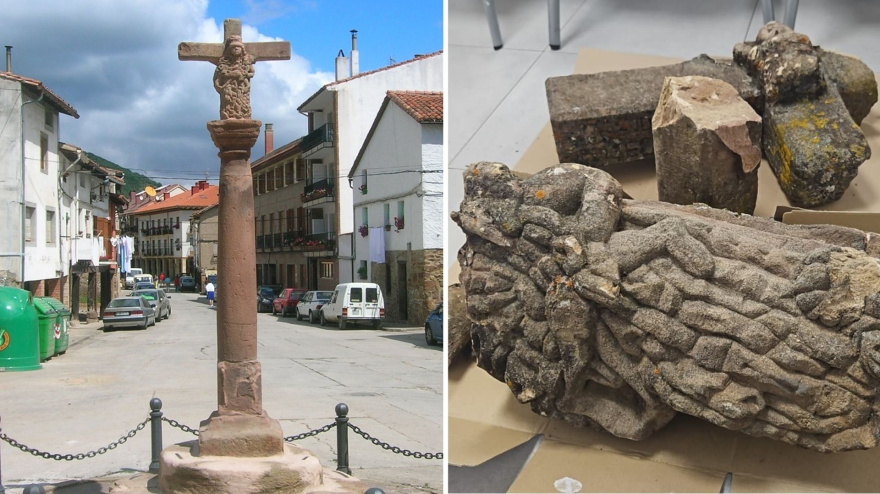 Un símbolo de Ezcaray: La Cruz de San Lázaro se derrumbó por la imprudencia de un joven que trepó por la estructura monumental