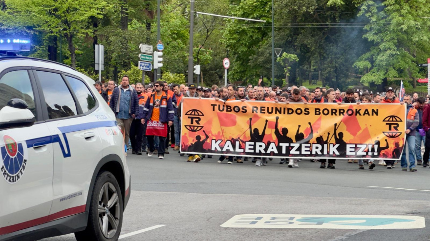 Manifestación de los trabajadores de Tubos Reunidos