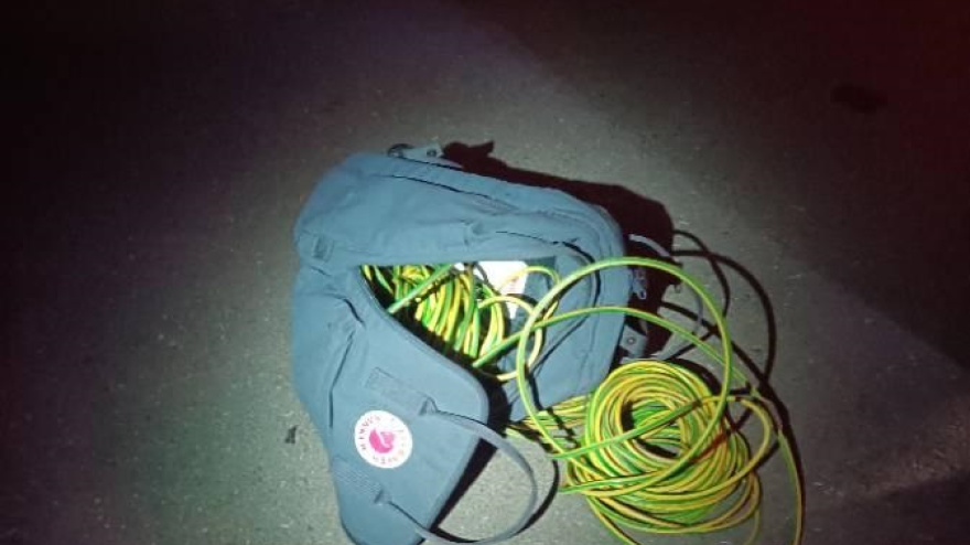 Cable sustraído por los arrestados