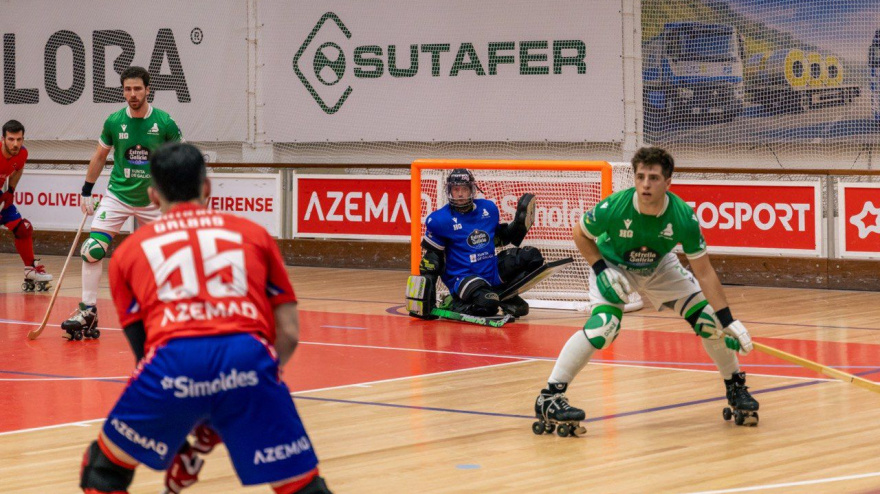 Blai Roca, durante el partido contra el Oliveirense