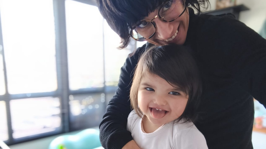 Julieta con su mamá Lucía