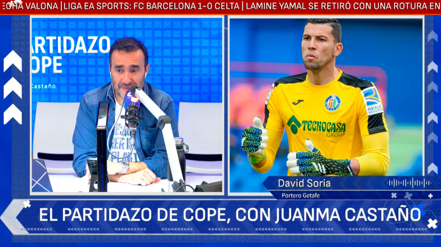 Juanma Castaño entrevista a David Soria, portero del Getafe, en El Partidazo de COPE