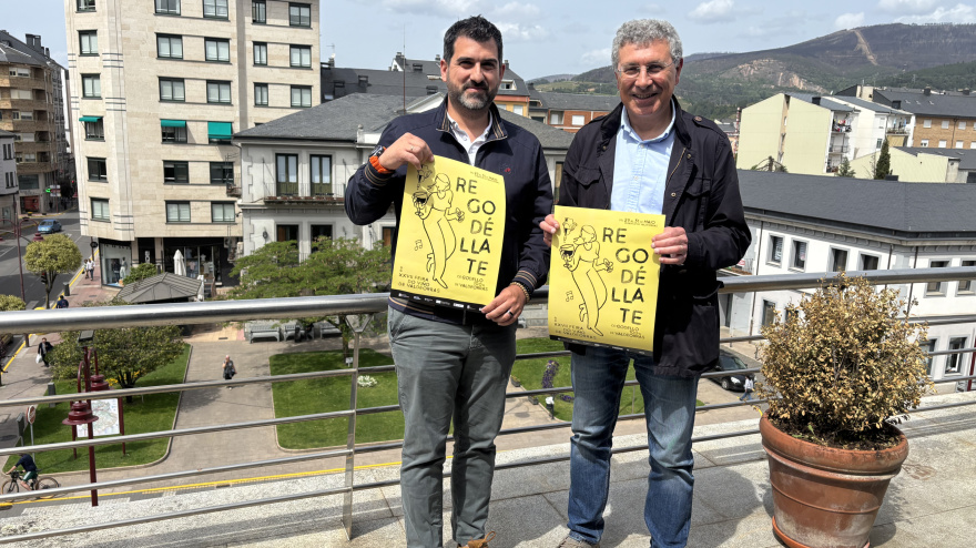 El presidente del Consello Regulador de la DO Valdeorras, Marcos Prada, y el alcalde de O Barco, Aurentino Alonso en el acto de presentación de la nueva edición