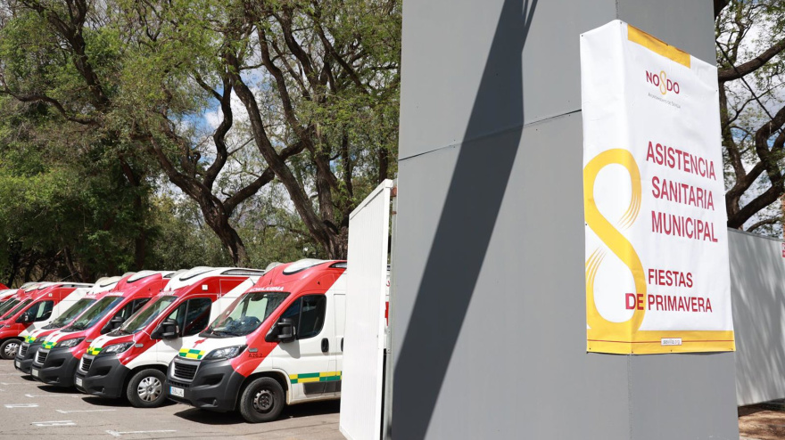 Instalaciones de la asistencia sanitaria que se instala en el Real de la Feria de Abril de Sevilla