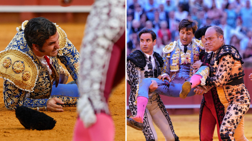 Morante de la Puebla y Roca Rey heridos en la Real Maestranza de Sevilla en la Feria de Abril