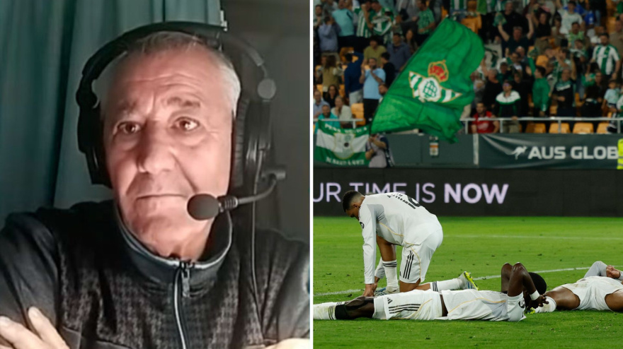 Poli Rincón y la desolación de los jugadores del Madrid