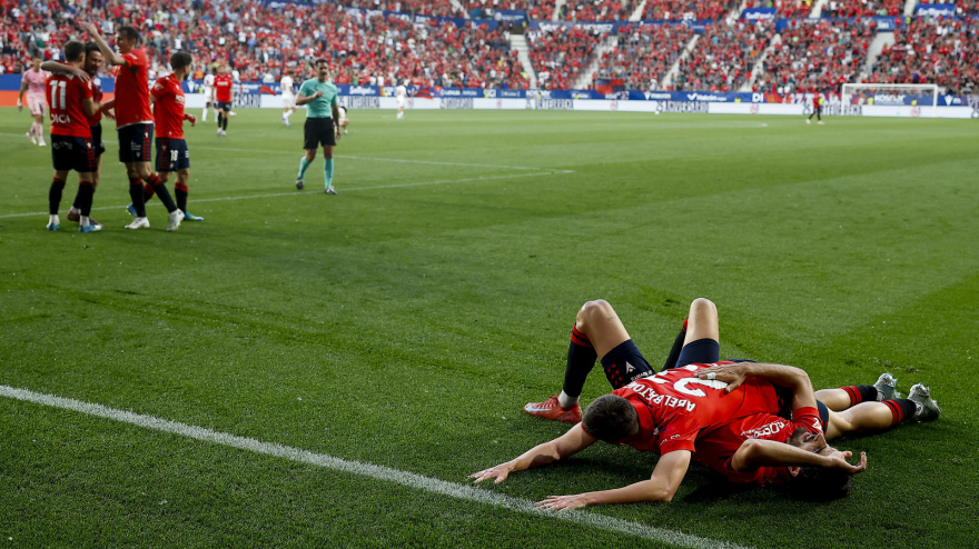 Catena celebra el gol de la victoria de Osasuna contra el Sevilla