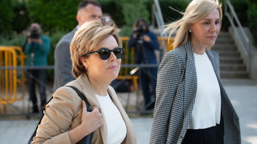 Soraya Sáenz de Santamaría, a su llegada a la Audiencia Nacional