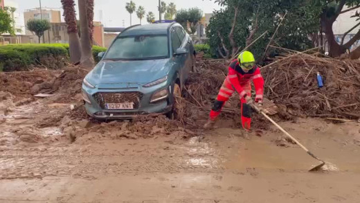 Trabajos de los Bomberos del Consorcio Provincial de Huelva en Valencia