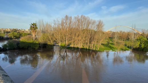 Crecida del río Guadiana a su paso por Mérida