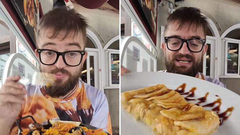 El usuario de TikTok mientras está en el restaurante