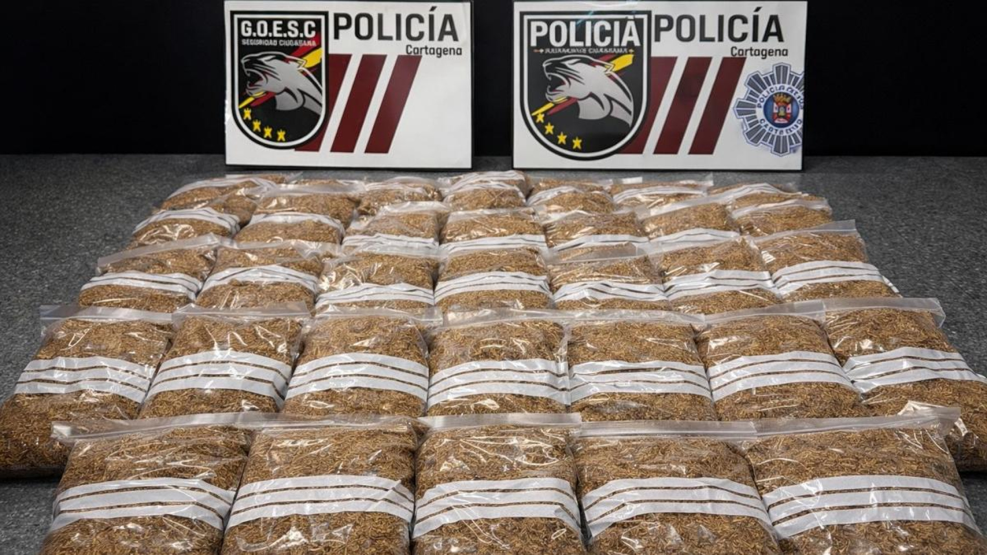 La Policía Local de Cartagena intercepta un coche con 20 kilos de picadura de tabaco