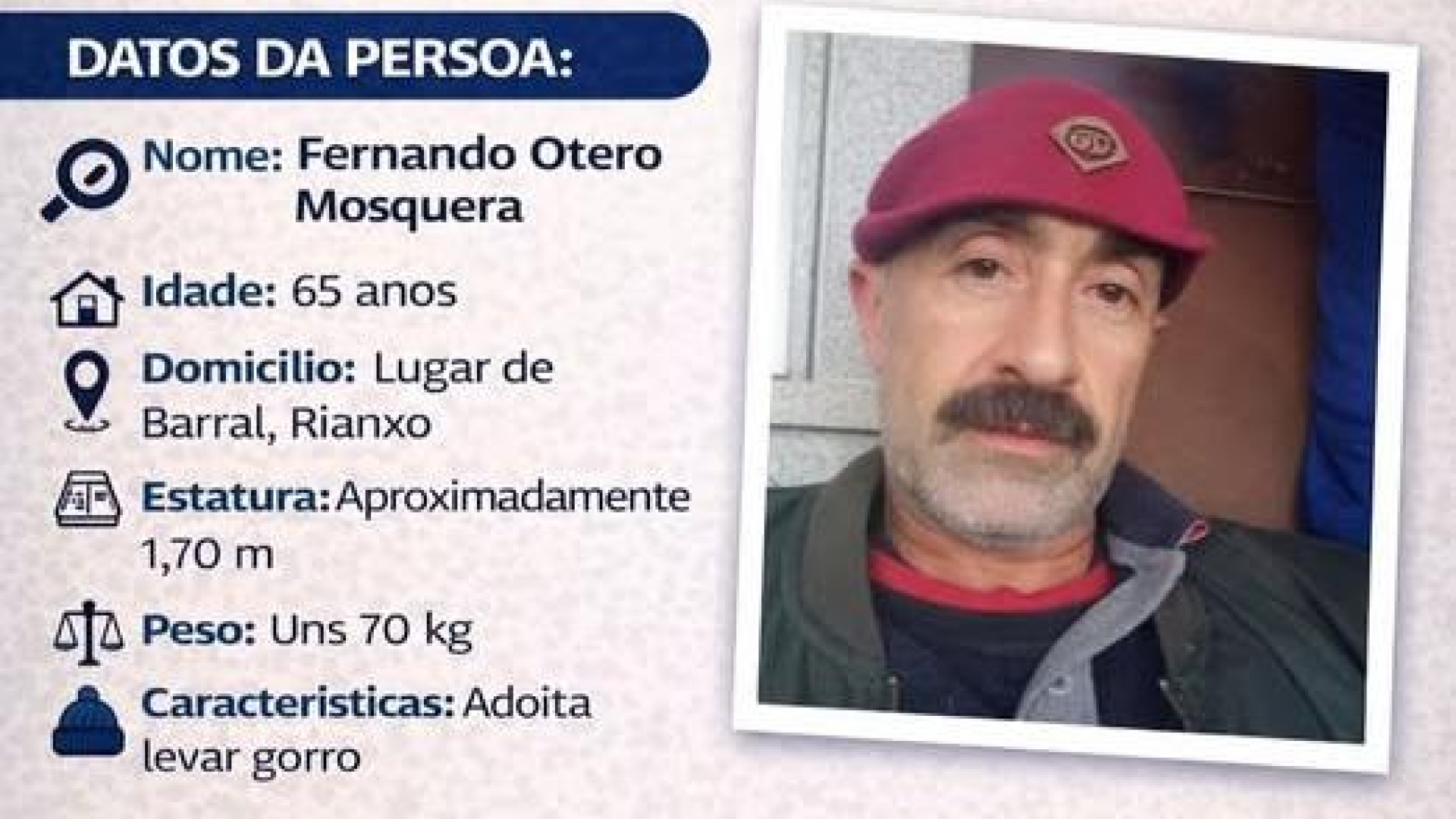 Se busca a un vecino de Rianxo (A Coruña) desaparecido desde este lunes