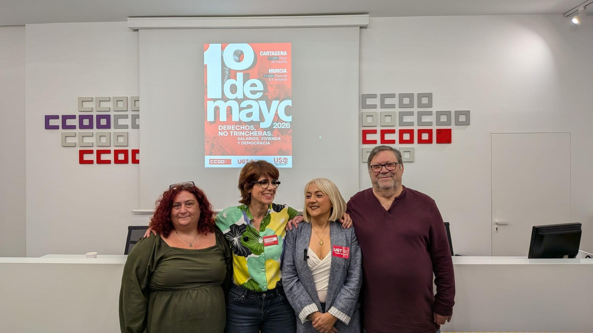 El primero de mayo los sindicatos murcianos llaman a la movilización ciudadana en Murcia y Cartagena para reivindicar sus derechos