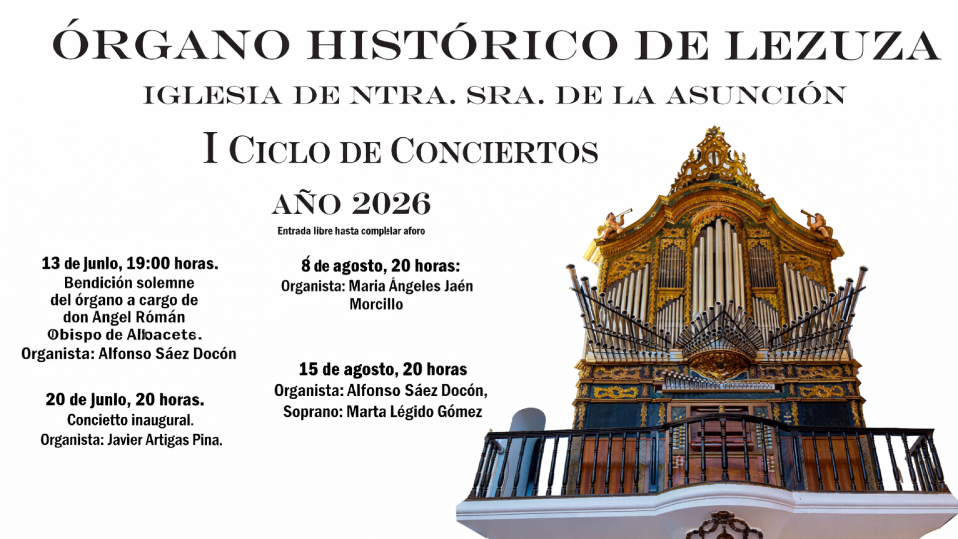 Lezuza inaugura este sábado el órgano que todos qu