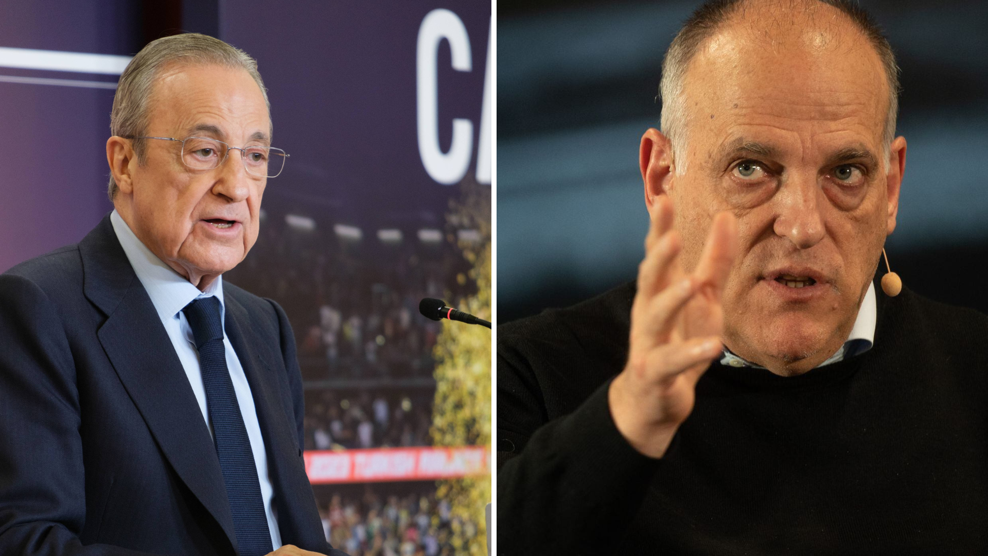 Javier Tebas contesta a Florentino Pérez: "Tú metiste la mano en el  anteproyecto que se llevó al Consejo de Ministros"