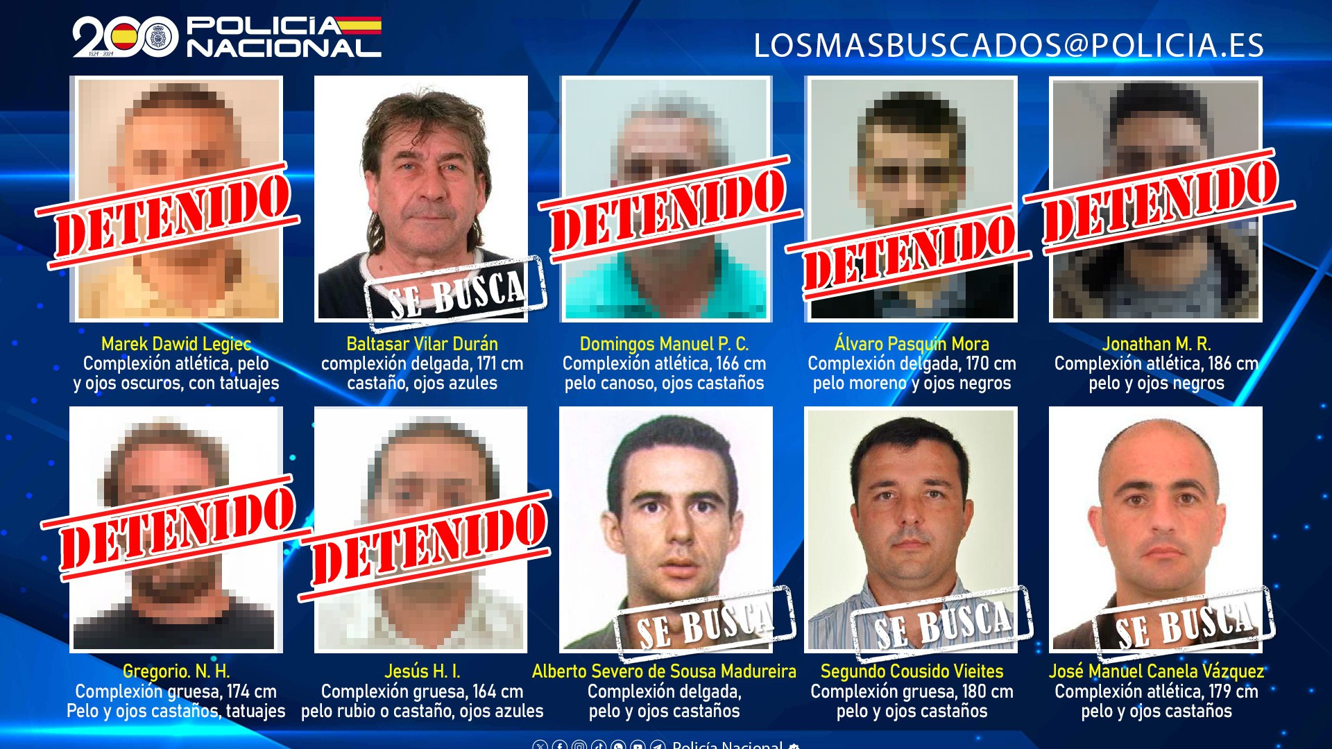 Detenido el fugitivo de los tatuajes, uno de los 10 más buscados, por un abuso sexual
