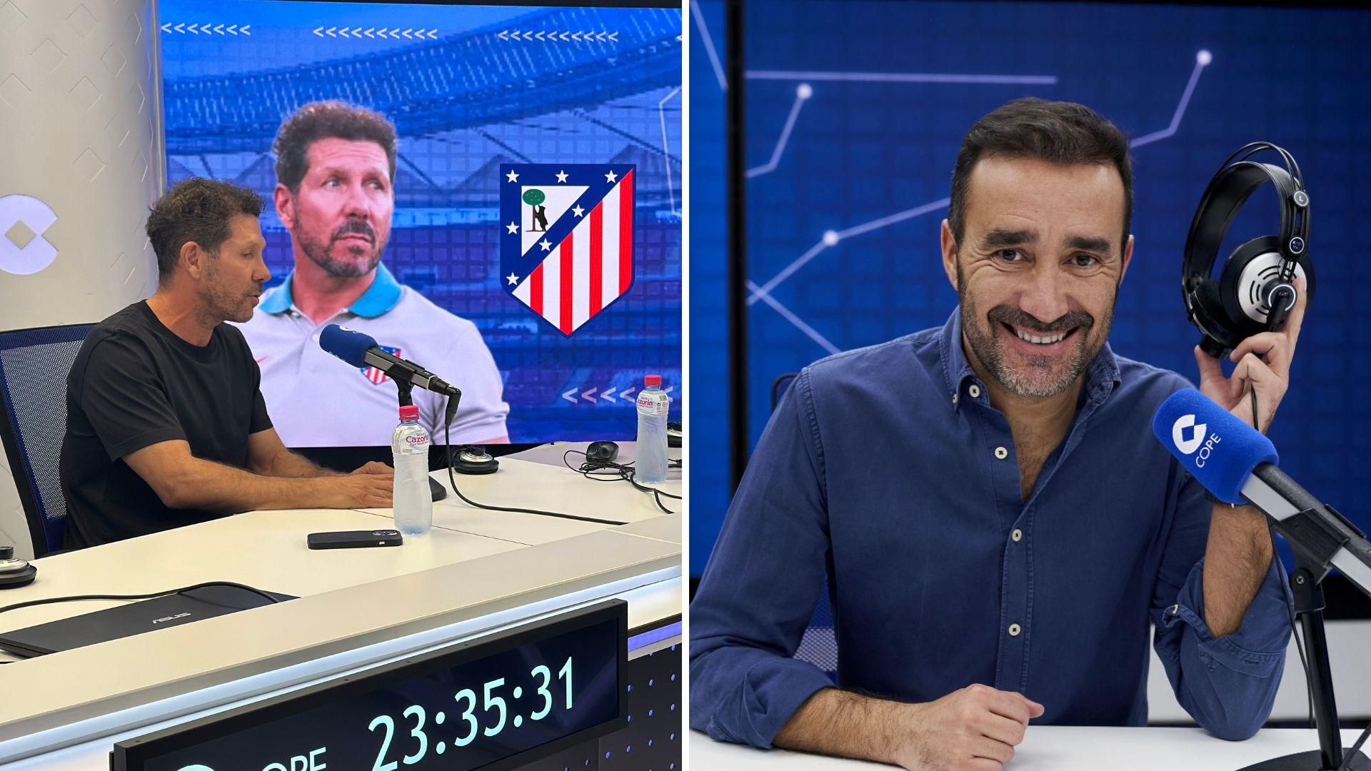 El 'revés' de Simeone a Juanma Castaño cuando le pregunta por el juego del Barça: "¿Y si vos estuvieras en la SER?"
