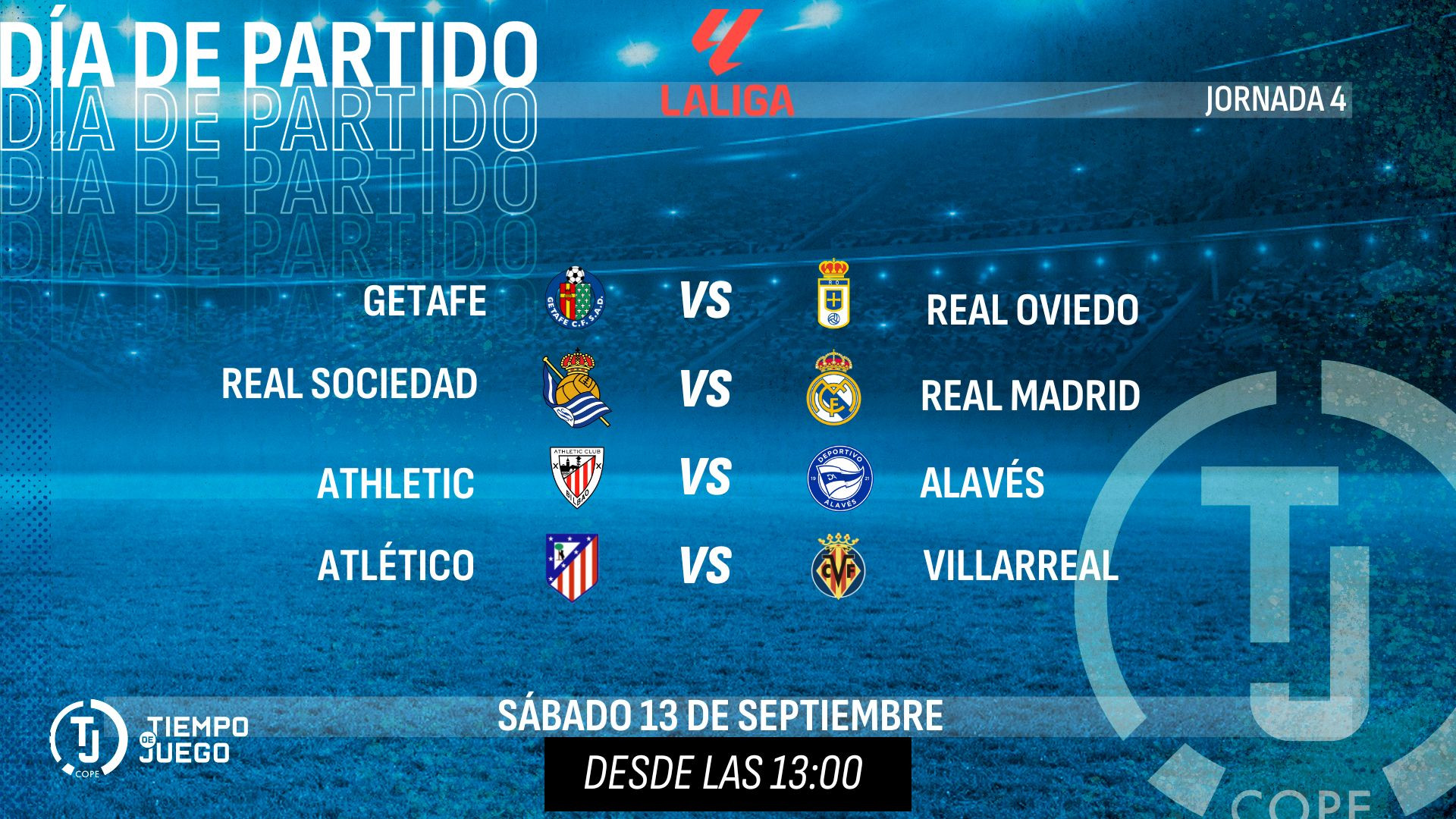 Sigue en directo Tiempo de Juego este sábado desde las 13:00h con el Real Sociedad - Real Madrid y Atlético - Villarreal