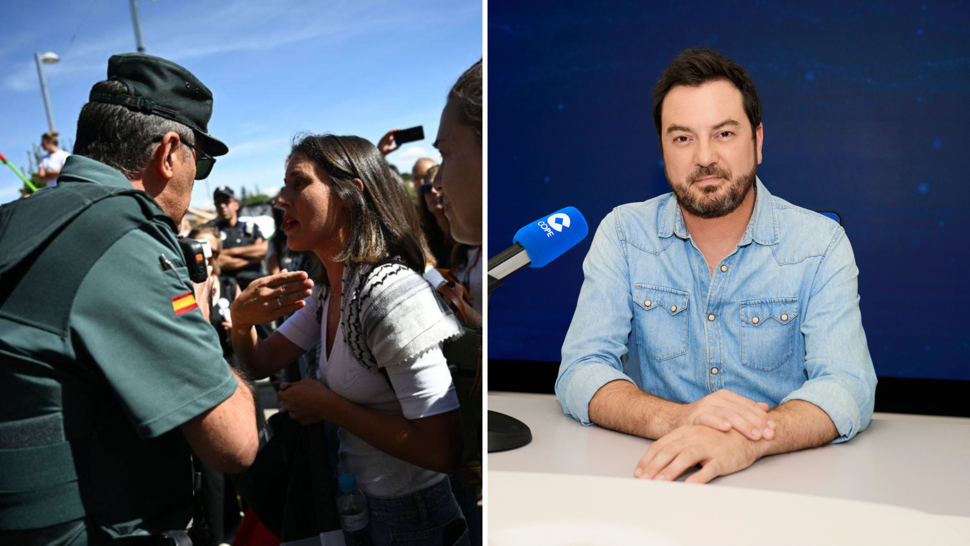 Jorge Bustos responde a Irene Montero por enfrentarse a un guardia civil en La Vuelta: "Se levanta 15.000 € brutos al mes y veranea en Menorca"