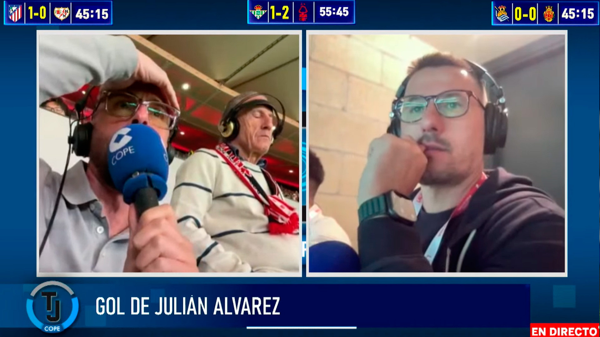 La explosión de Rubén Martín, narrador del Atlético-Rayo, con el golazo de Pep Chavarría: "¡El gol de LaLiga!"