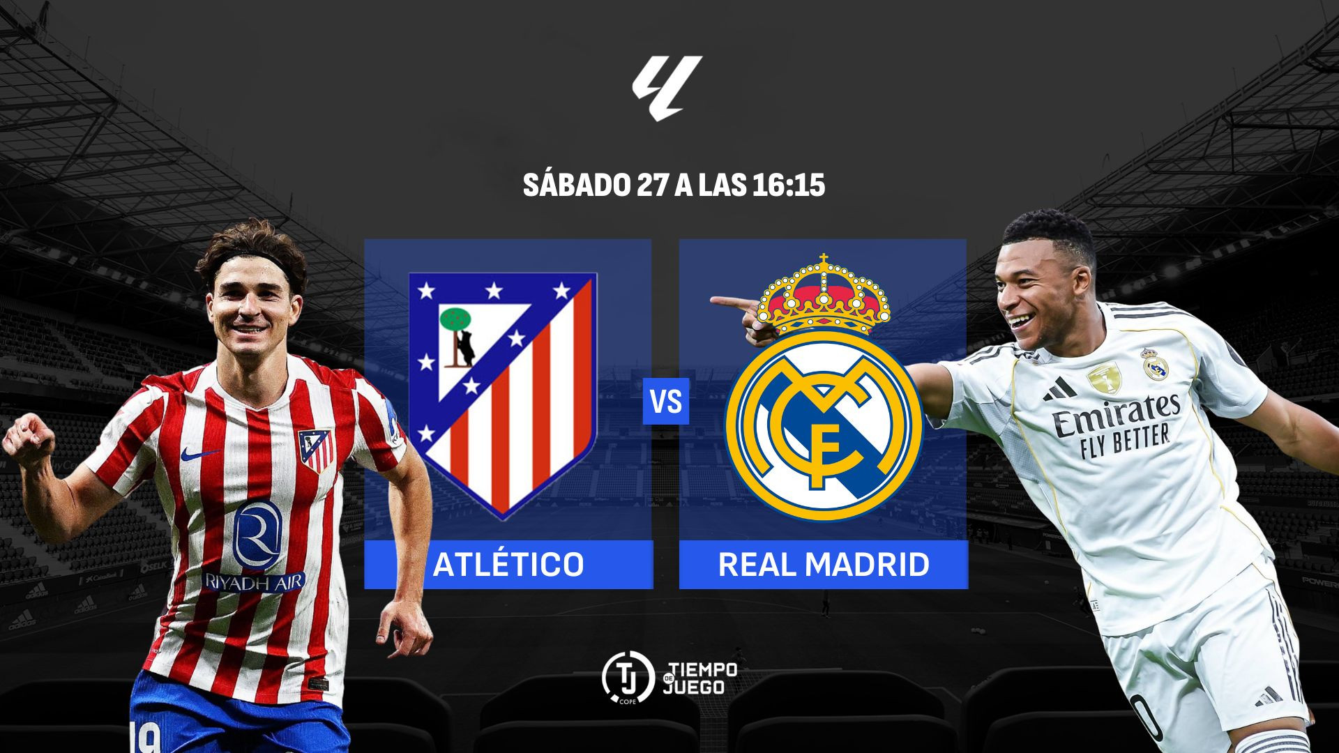 Sigue en directo Tiempo de Juego este sábado desde las 13:00h con el Atlético - Real Madrid