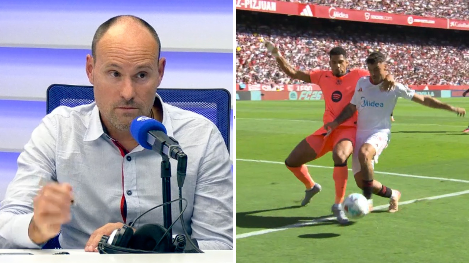 Mateu Lahoz: "No es que no me haya parecido penalti lo de Araujo en el Sevilla-Barça, es que hacía mucho tiempo que no veía algo tan grave"