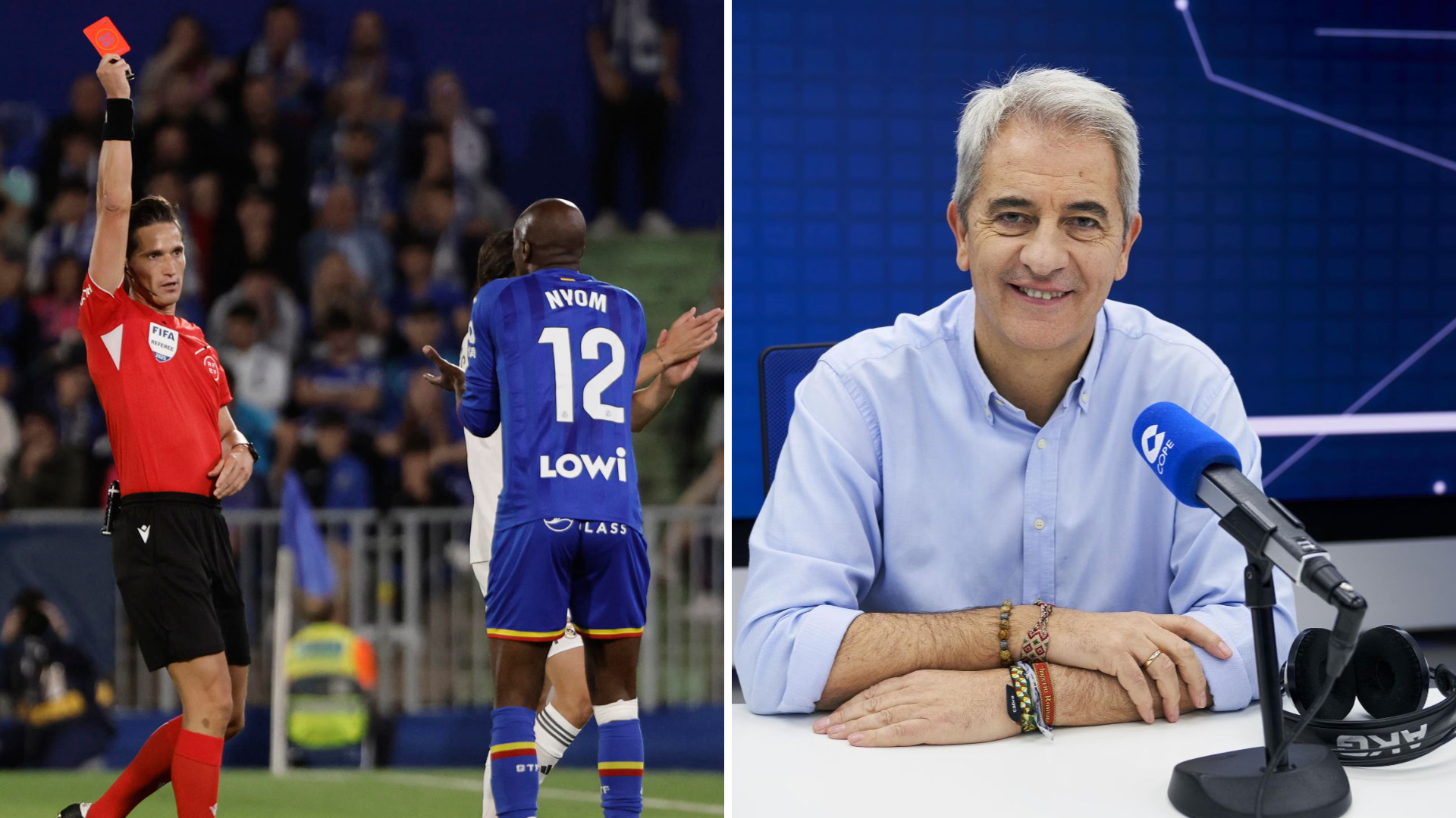 Manolo Lama, sobre la polémica expulsión de Nyom en el Getafe - Real Madrid: "Munuera Montero no la ve, pero ¿no se inventó el VAR para ayudar?"
