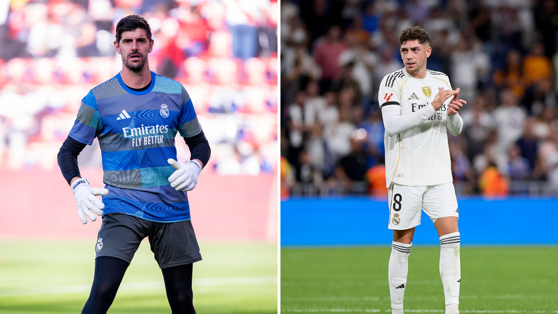 Courtois y Fede Valverde, unas dos semanas de baja